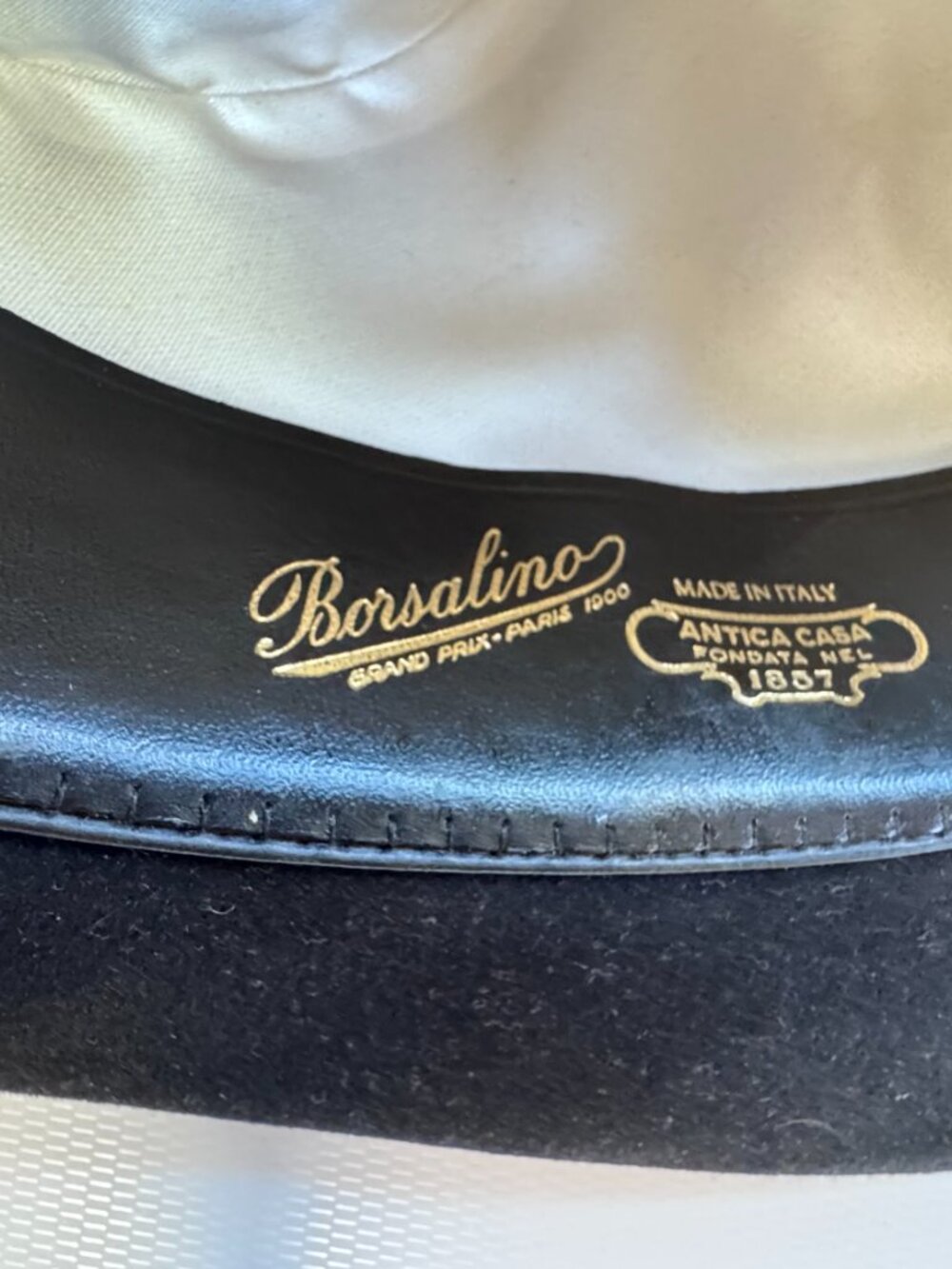 Borsalino Roma Black Fur Felt Fedora 7 3/8 NIB Vintage Deadstock Made In Italy - Picture 11 of 16